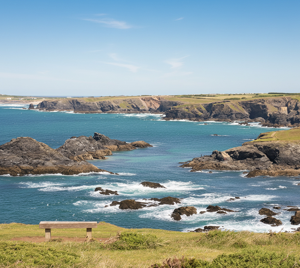 A view across the rugged coastline from Park Head