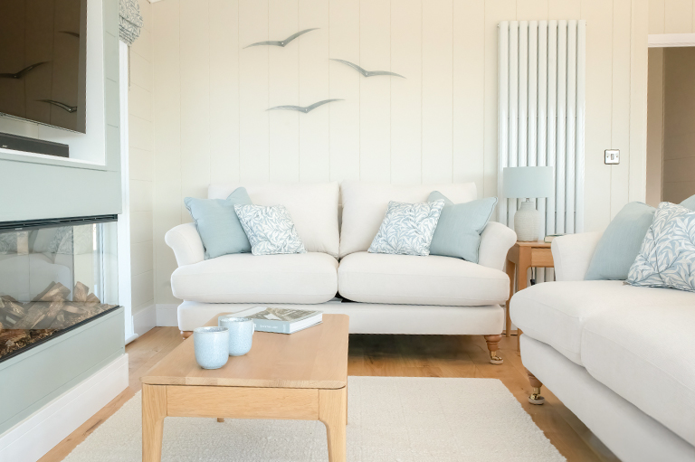 The Peregrine seating area featuring contemporary coastal-inspired interiors and elegant furnishings.