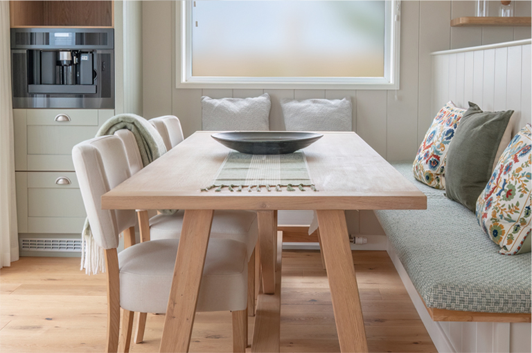 The Sandpiper luxury lodge dining area with contemporary coastal-inspired interiors and elegant styling.