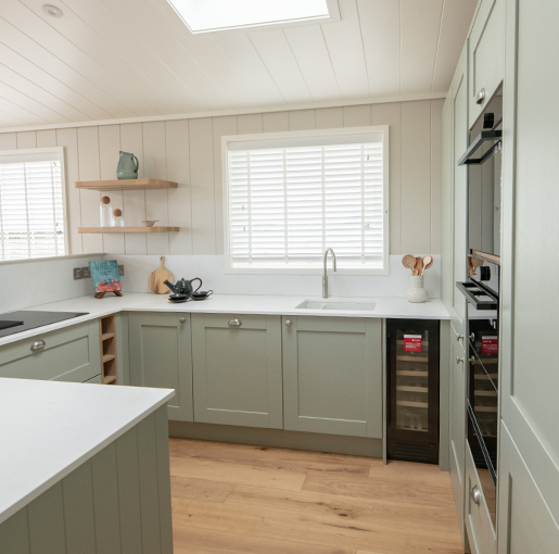 The Sandpiper luxury lodge kitchen featuring premium appliances, stylish cabinetry and contemporary finishes.