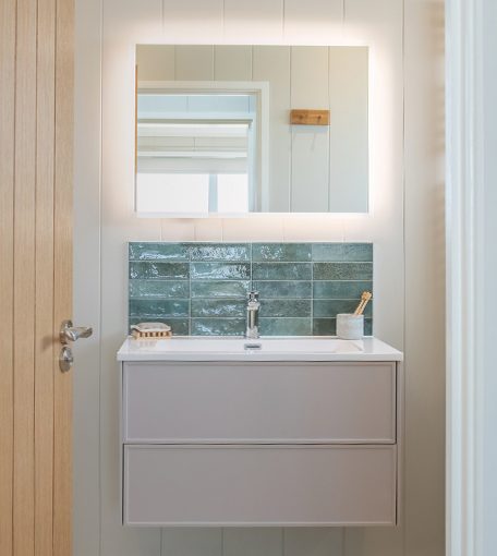 The Shearwater master ensuite showcasing contemporary fittings and sophisticated design.